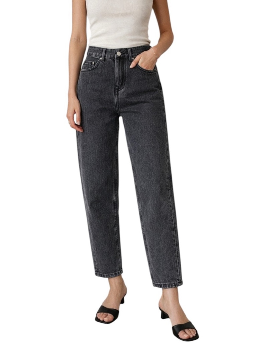 Toteme barrel leg twisted seam high waist denim jeans Sz 26 excellent condition